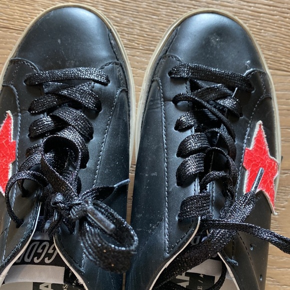 Golden Goose Hi Star (black, neon pink star, metallic laces, 8 US) 39 euro - Picture 4 of 8
